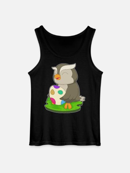 Owl Easter Easter Egg - Gildan Men’s Tank Top - black
