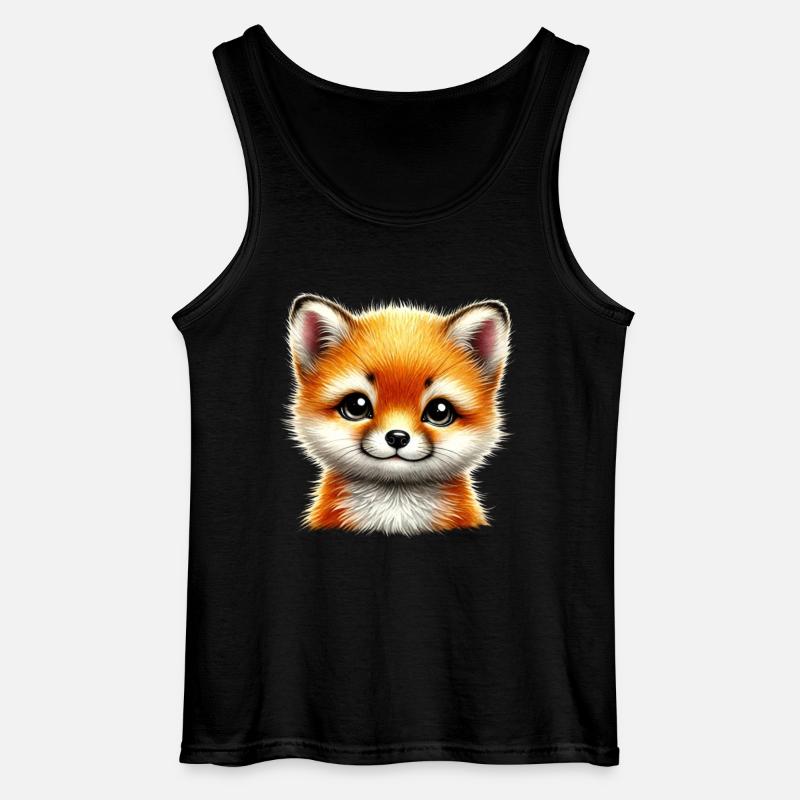 Fuchs Niedliches Fuchsjunges-Design - Gildan Männer Tank Top - Schwarz