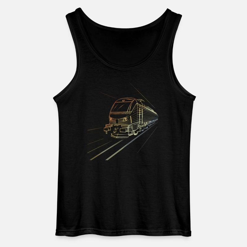 Train Sketch 90s Look - Gildan Men’s Tank Top - black
