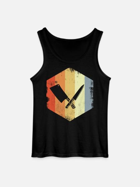 Butcher Cleaver Sketch - Gildan Men’s Tank Top - black