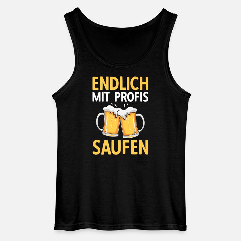 Endlich mit Profis saufen - Gildan Männer Tank Top - Schwarz