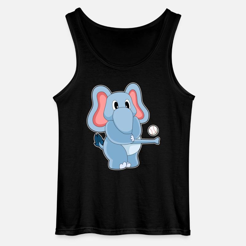 Elefant Baseball Sport - Gildan Männer Tank Top - Schwarz