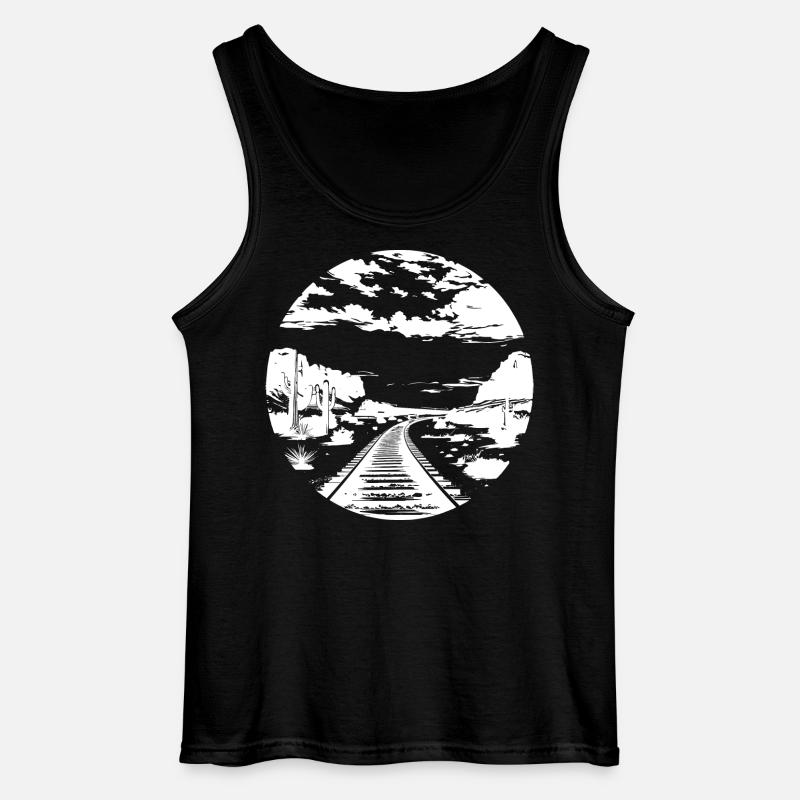 Eisenbahn Zeichnung - Gildan Männer Tank Top - Schwarz