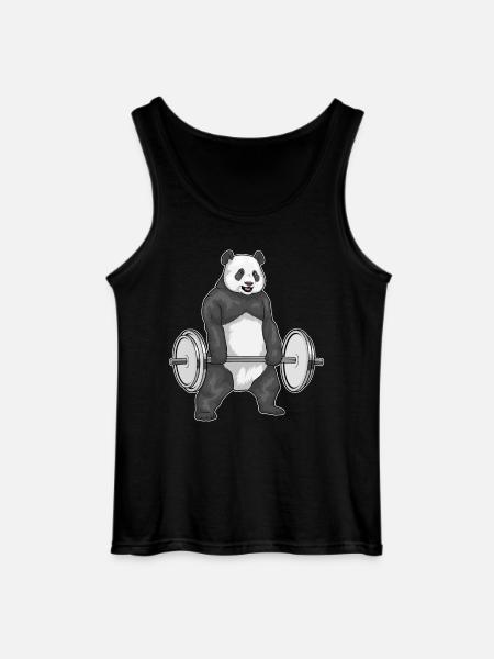 Panda Bodybuilder Barbell Bodybuilding - Gildan Men’s Tank Top - black