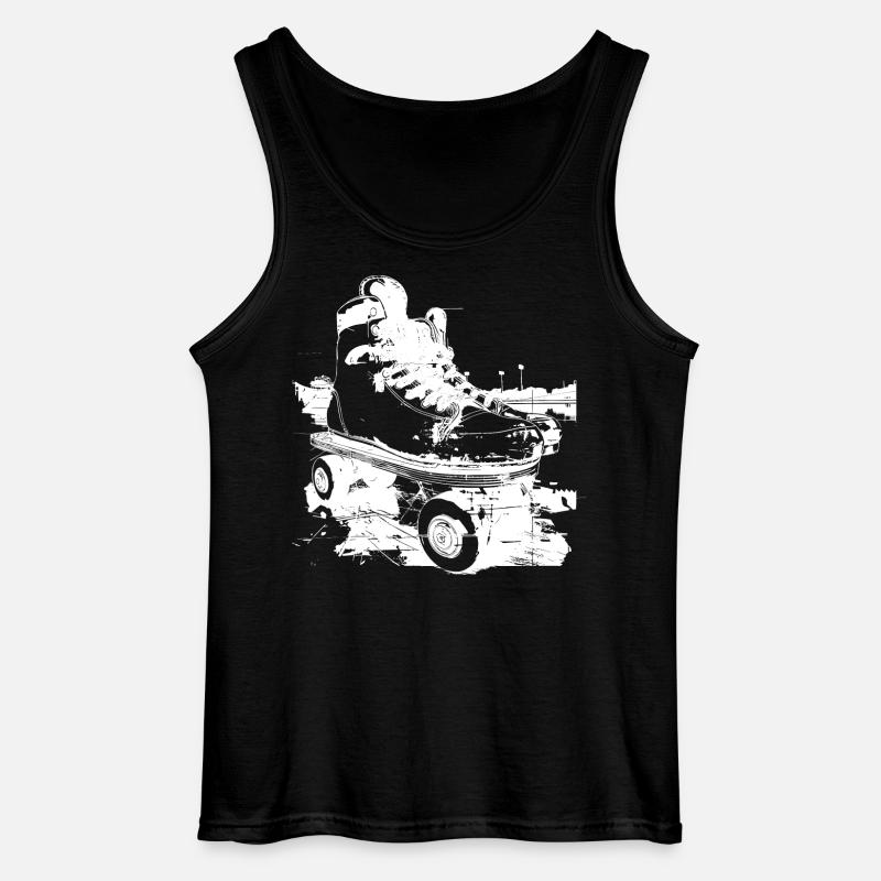 Rollerskates Grafik - Gildan Männer Tank Top - Schwarz