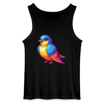 hirondelle coloré kawaii personnage de dessin animé oiseau - Débardeur Gildan Homme - noir - Devant - AI Model Male 185 dark (185cm)