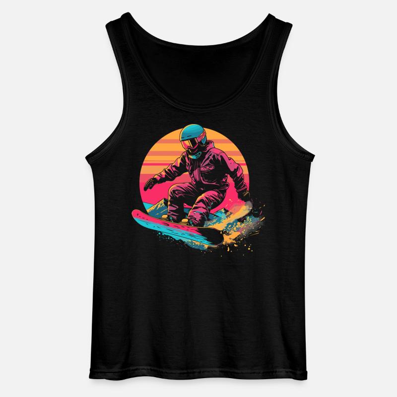 Snowboarder 80er Jahre Look - Gildan Männer Tank Top - Schwarz