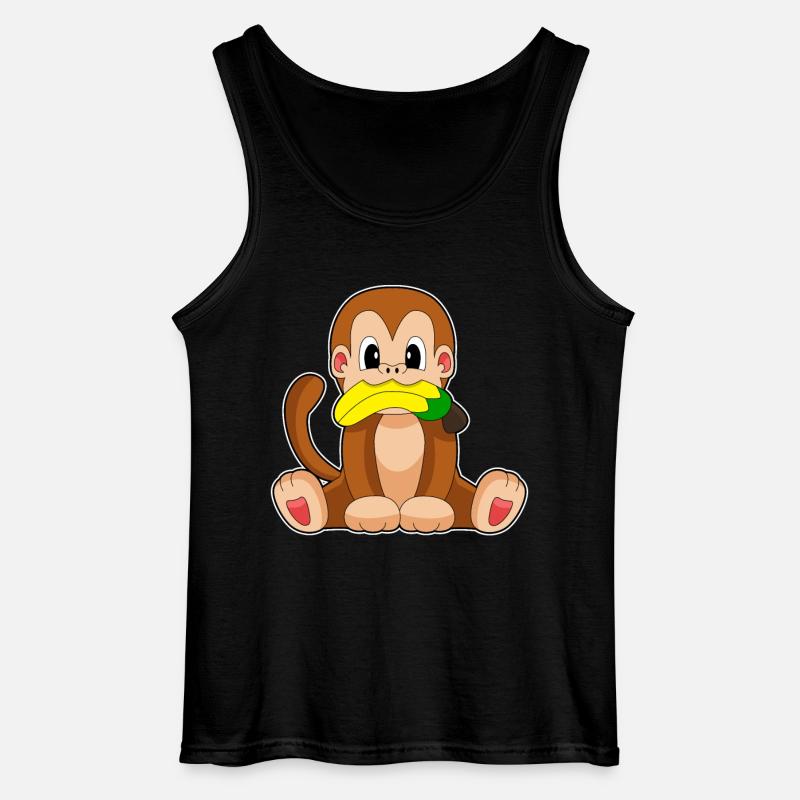 Affe Banane - Gildan Männer Tank Top - Schwarz