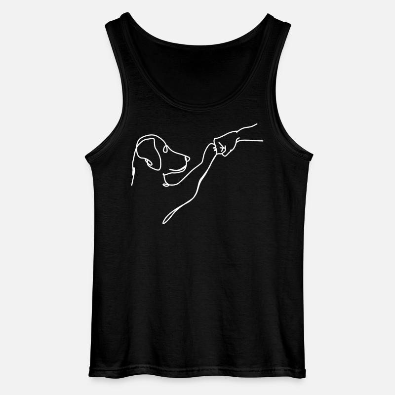 Oneliner - Hund und Mensch Faust - Gildan Männer Tank Top - Schwarz