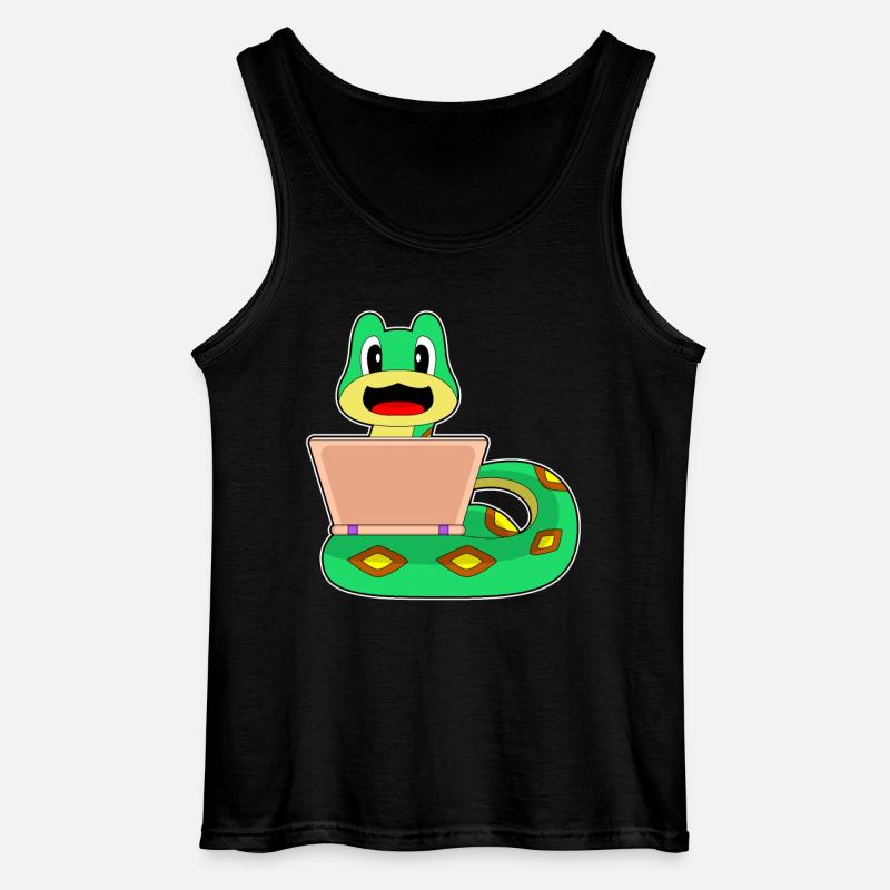 Snake Laptop - Gildan Men’s Tank Top - black