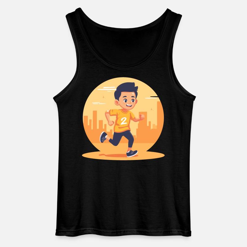 Marathon Junge Grafik - Gildan Männer Tank Top - Schwarz