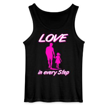Love in Every Step Father Daughter Pink Silhouette - Gildan Men’s Tank Top - black - Front - AI Model Male 185 dark (185cm)