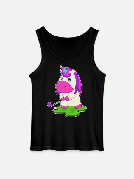 Einhorn Golf Golfschläger - Gildan Männer Tank Top - Schwarz