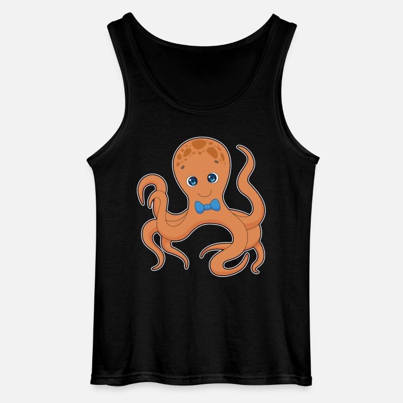 Krake Gentleman Fliege - Gildan Männer Tank Top - Schwarz