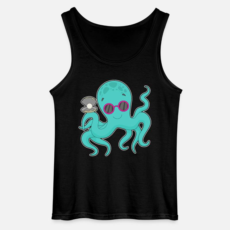 Octopus Bead - Gildan Men’s Tank Top - black
