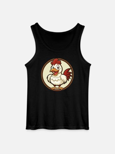 kylling, farverig, kawaii, tegneseriefigur Clipart - Gildan tanktop til mænd - sort