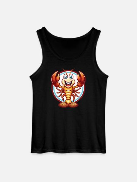 Lobster Funny Kawaii Cartoon Clipart Animal Pet - Gildan Men’s Tank Top - black