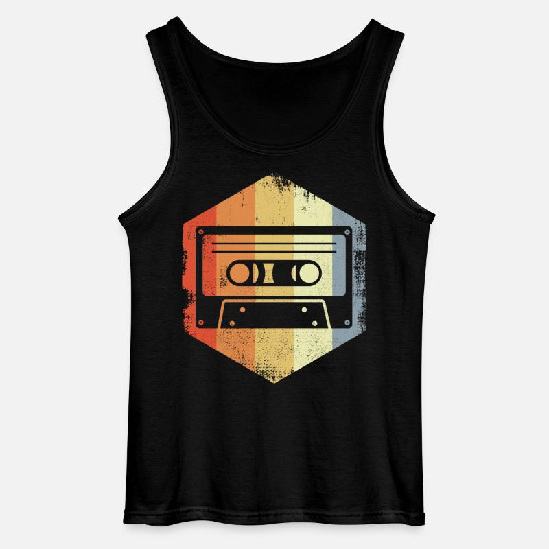 Retro 80er Kassette - Gildan Männer Tank Top - Schwarz