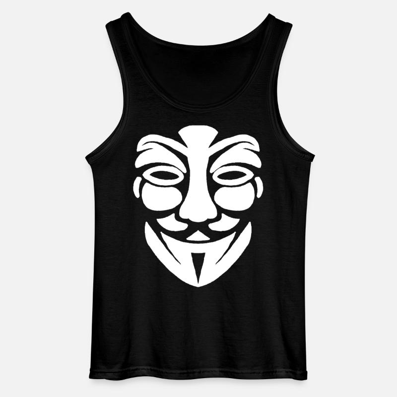 Anonymes Gesicht - Gildan Männer Tank Top - Schwarz
