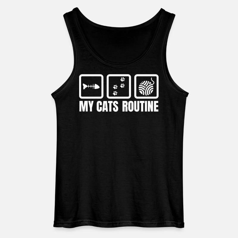 Routine meiner Katze - Gildan Männer Tank Top - Schwarz