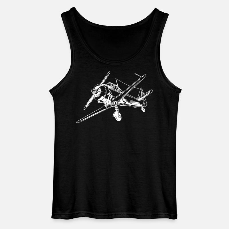 Propeller Flugzeug Zeichnung - Gildan Männer Tank Top - Schwarz