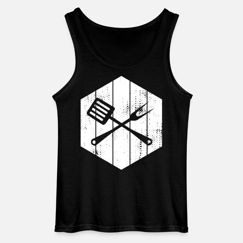 Kochlöffel und Gabel - Gildan Männer Tank Top - Schwarz