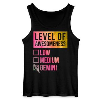 Gemini - Gildan Men’s Tank Top - black - Front - AI Model Male 185 dark (185cm)