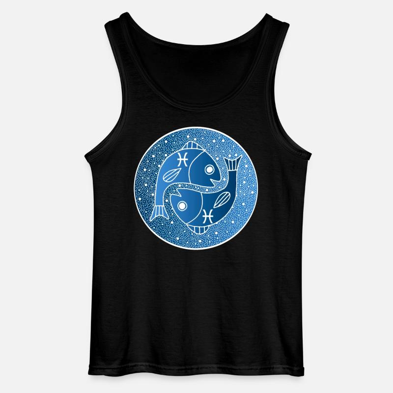 Fische Sternzeichen - Gildan Männer Tank Top - Schwarz
