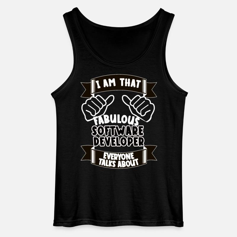 Software Developer Funny Saying Gift - Gildan Men’s Tank Top - black