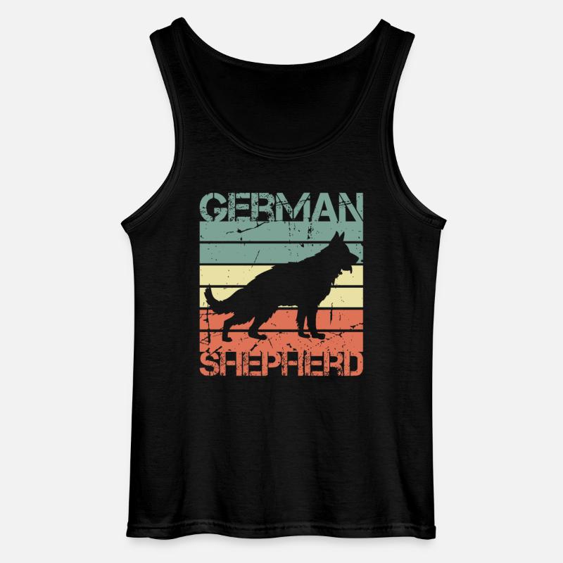 Retro Deutscher Schäferhund - Gildan Männer Tank Top - Schwarz