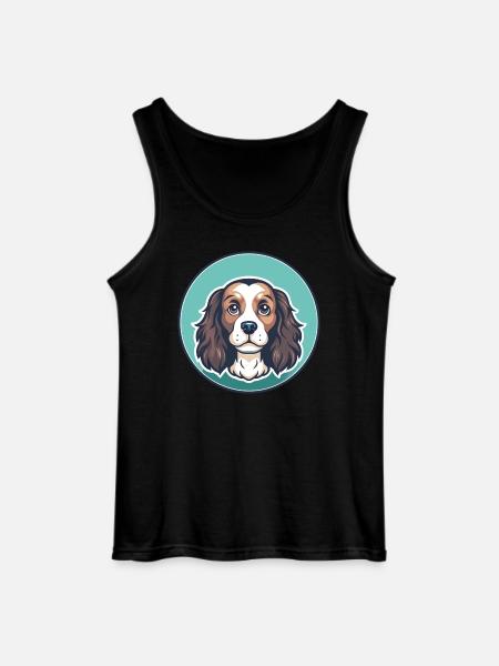 Toy Trawler Spaniel Dog Breed Funny Cartoon Kawaii - Gildan Men’s Tank Top - black