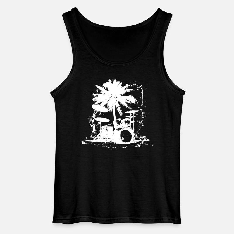Schlagzeug - Gildan Männer Tank Top - Schwarz