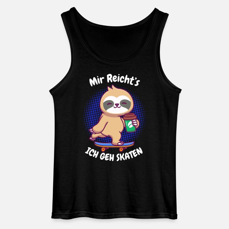Kaffee Sloth Skateboard - Gildan Männer Tank Top - Schwarz