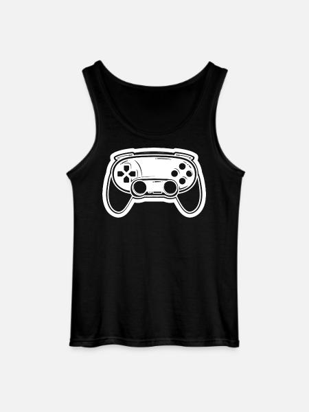 Video Game Controller Drawing - Gildan Men’s Tank Top - black