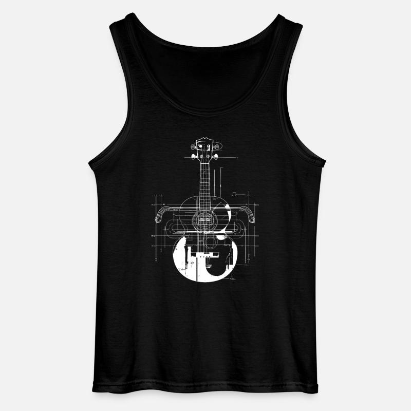 Ukulele Zeichnung - Gildan Männer Tank Top - Schwarz