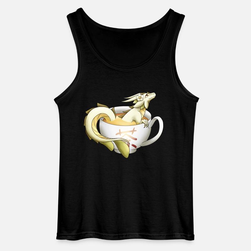 Weißer Tee Drache - Gildan Männer Tank Top - Schwarz