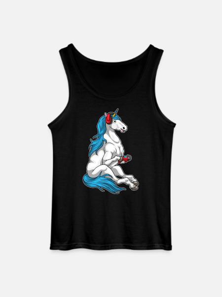 Einhorn Gamer Controller - Gildan Männer Tank Top - Schwarz