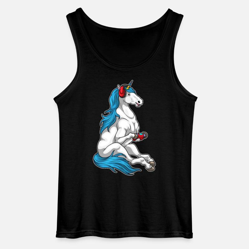 Einhorn Gamer Controller - Gildan Männer Tank Top - Schwarz