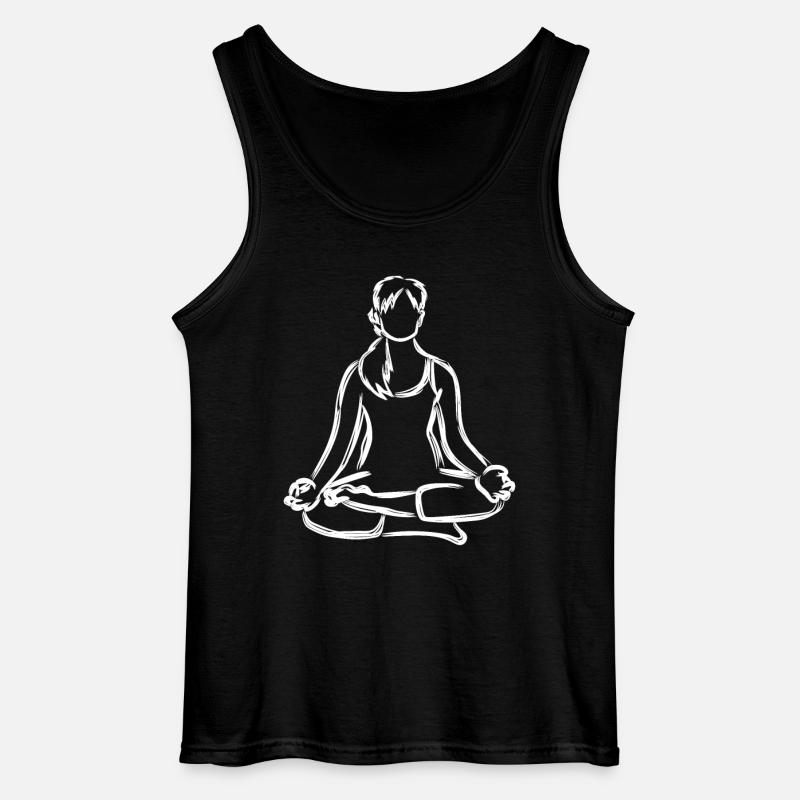 Yogini Zeichnung - Gildan Männer Tank Top - Schwarz