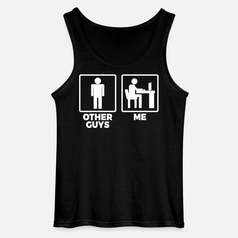 Software Engineer Stick Figures - Gildan Men’s Tank Top - black