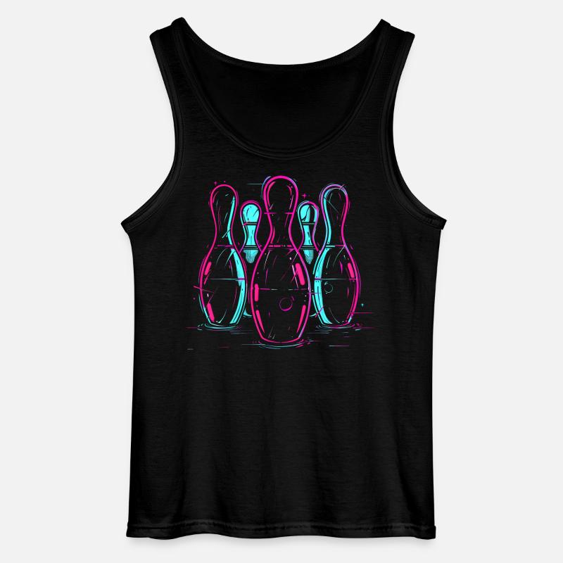 Retro Bowling Synthwave - Gildan Männer Tank Top - Schwarz