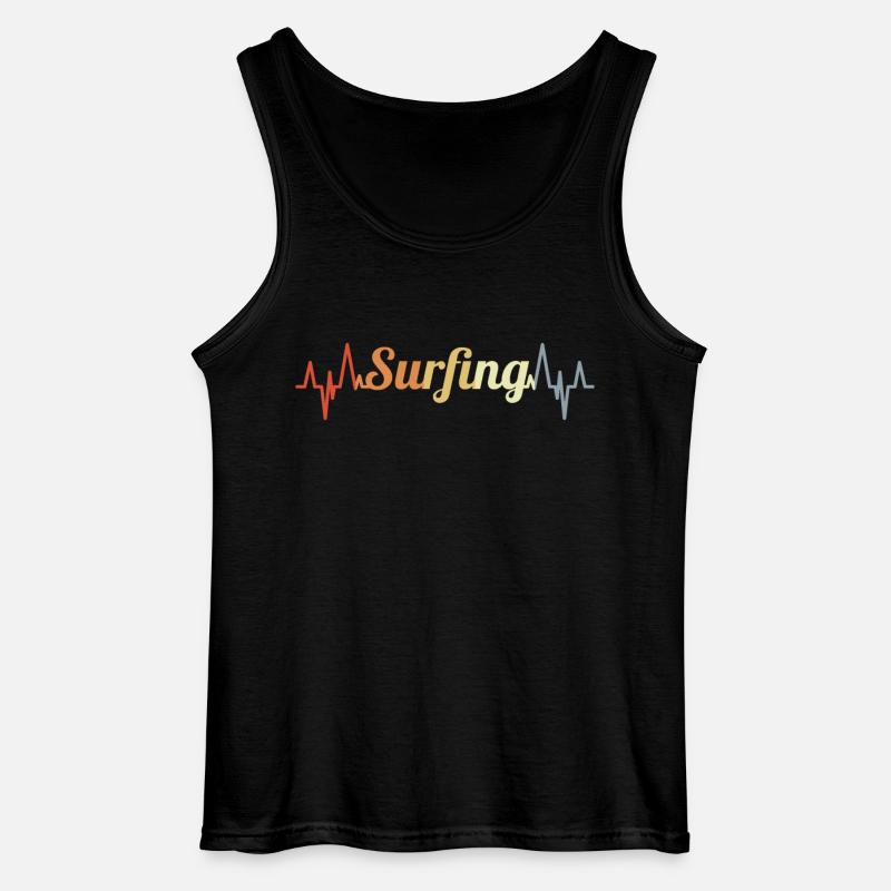 Surfen Kardiogramm - Gildan Männer Tank Top - Schwarz