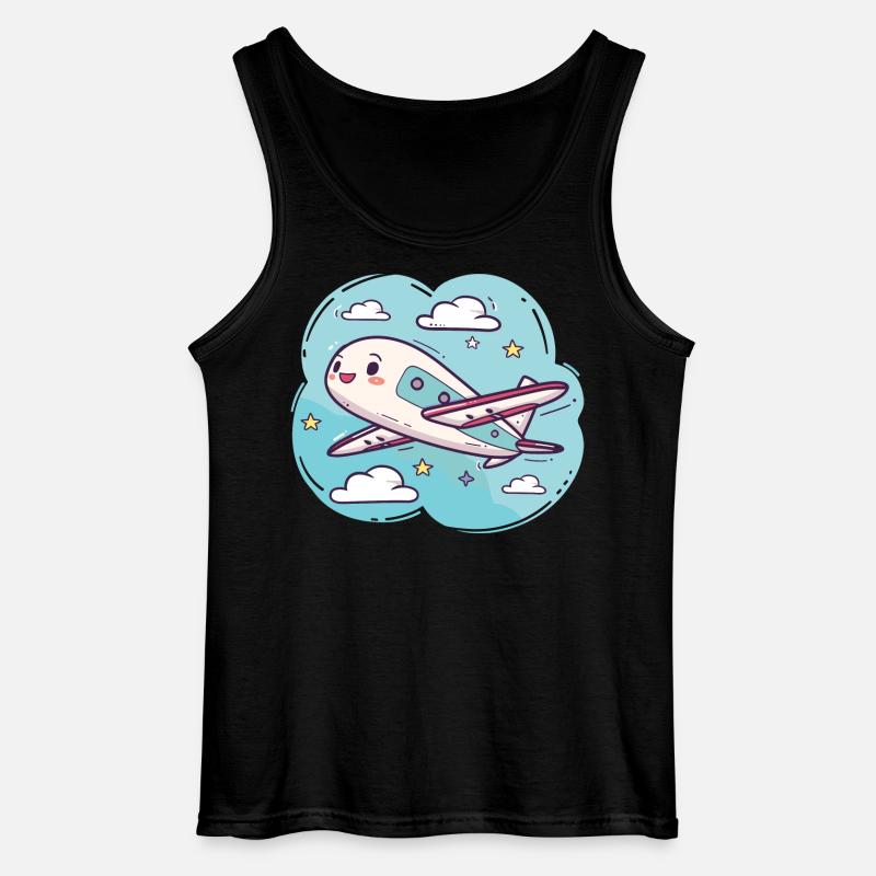 Flugzeug Comic Look - Gildan Männer Tank Top - Schwarz