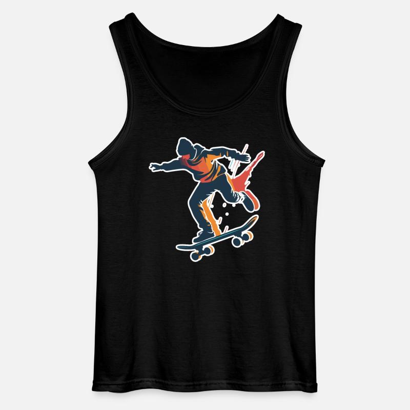 Skateboarder Grafik - Gildan Männer Tank Top - Schwarz
