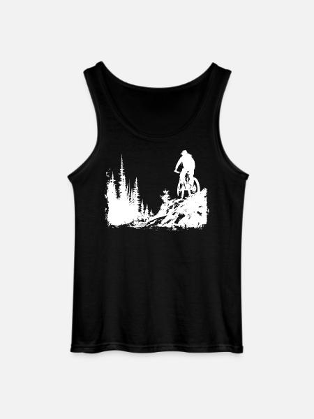Mountain Biking Sketch - Gildan Men’s Tank Top - black