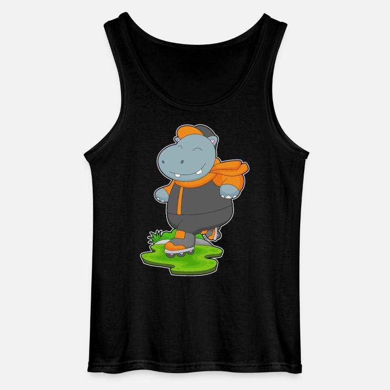 Nilpferd Inline skating Inline skates - Gildan Männer Tank Top - Schwarz