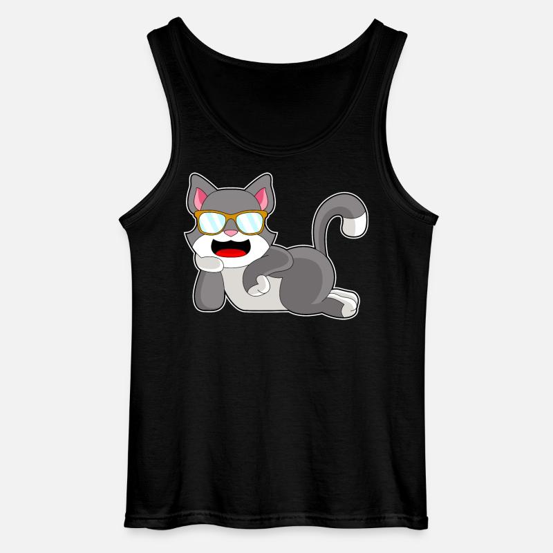 Katze Sonnenbrille - Gildan Männer Tank Top - Schwarz