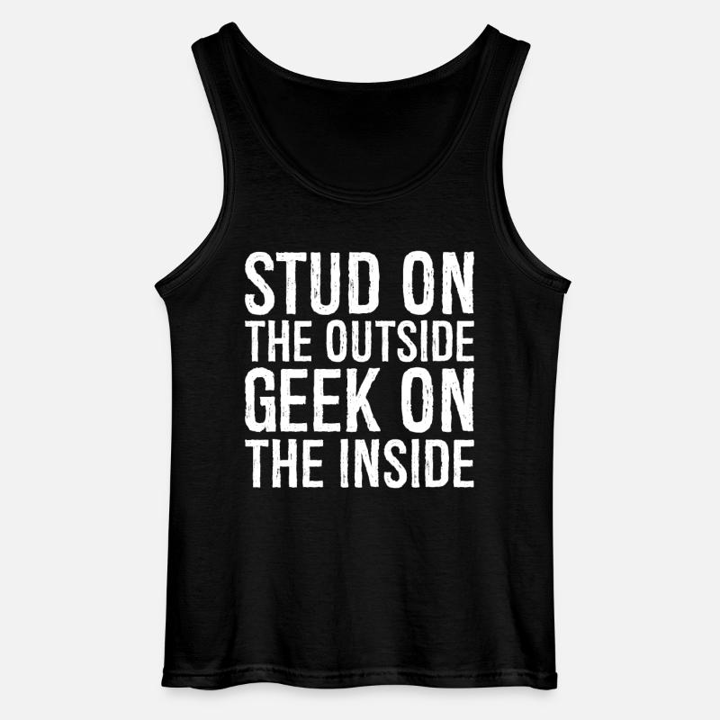 Ohrstecker außen, Geek auf der Innenseite - Gildan Männer Tank Top - Schwarz