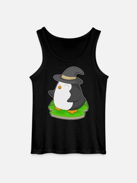 Pingouin Halloween Sorcière - Débardeur Gildan Homme - noir