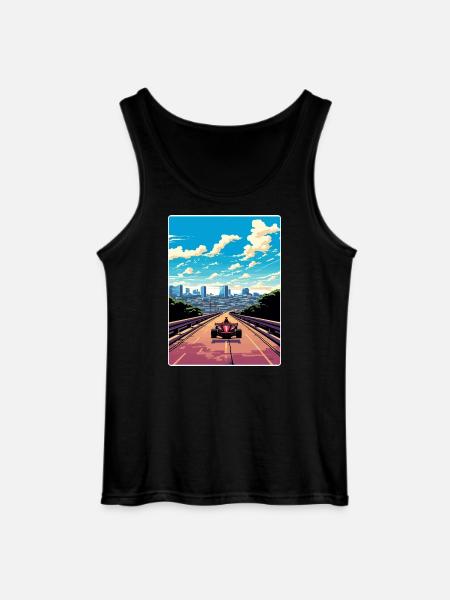 Austin Circuit Motorsport Race Texas Travel Poster - Gildan Men’s Tank Top - black